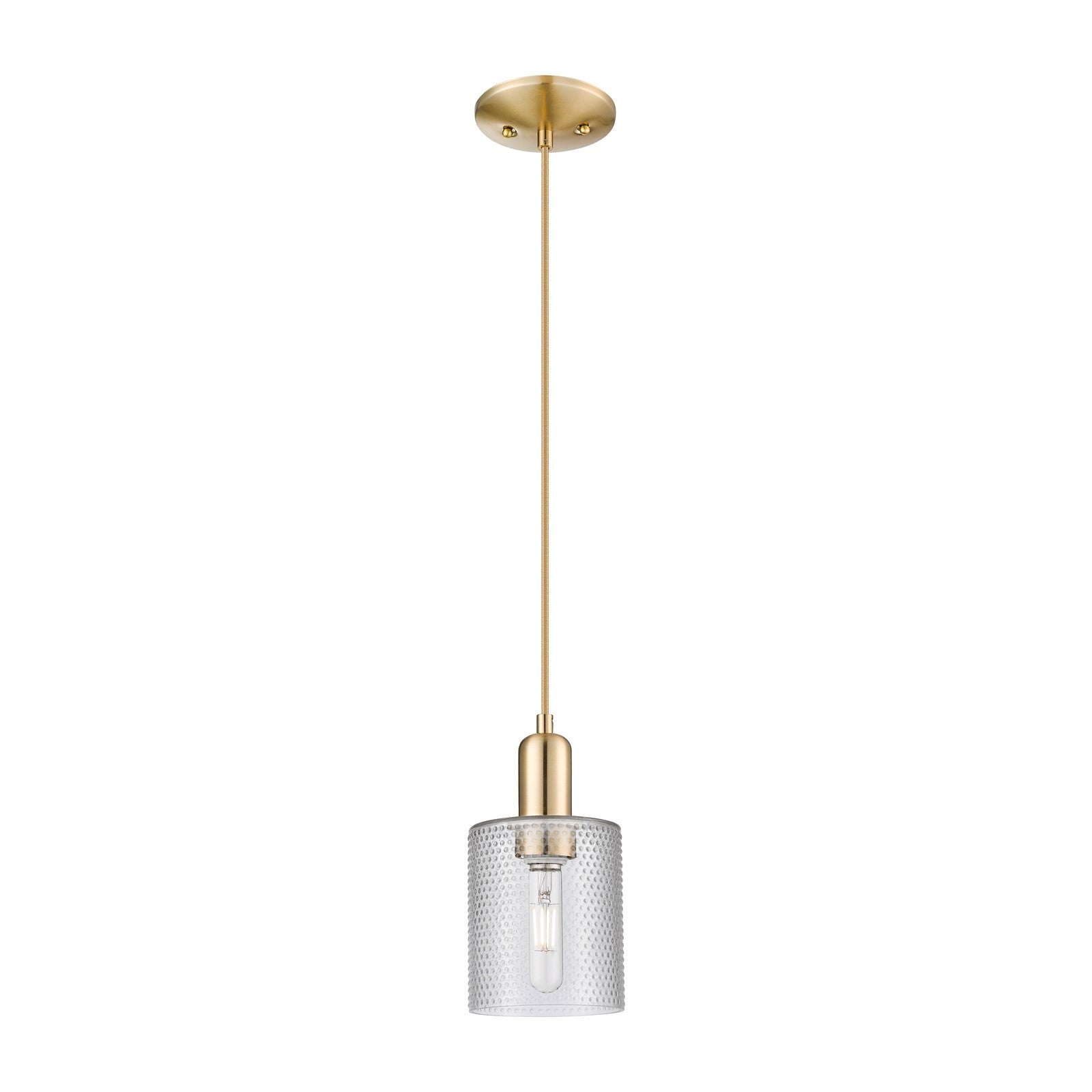 Innovations Cobbleskill 5in 1-Light Mini Pendant | Industrial Champagne Bronze Steel and Clear Glass | Kitchen Island & Dining Room | Model 716-1P-CB-G112
