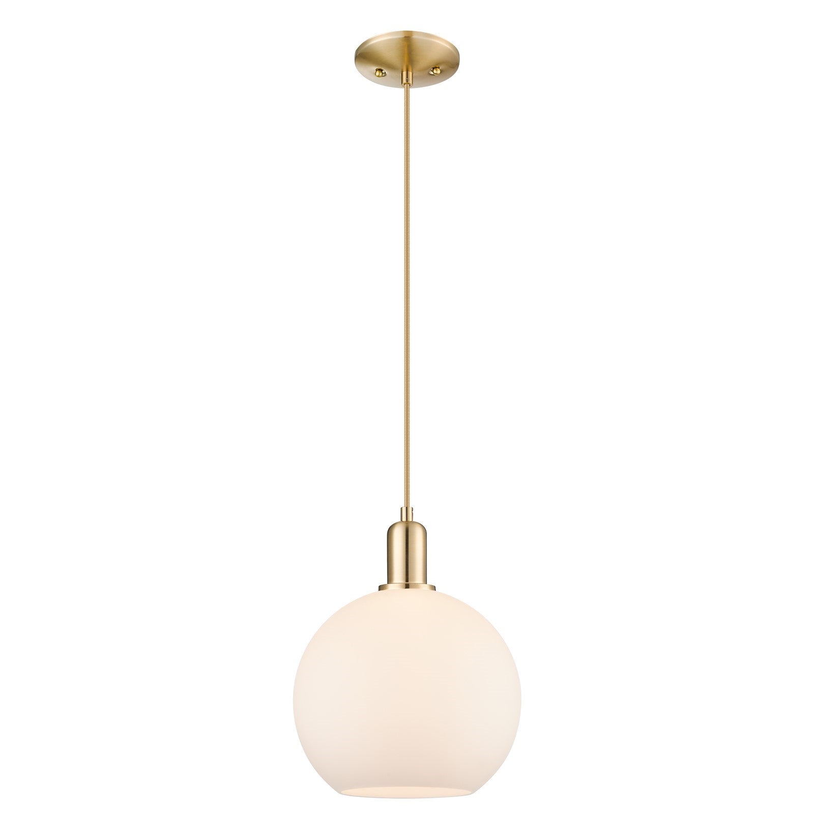Innovations Athens 10in 1-Light Mini Pendant | Industrial Champagne Bronze Steel and Matte White Glass | Kitchen Island & Dining | Model 716-1P-CB-G121-10