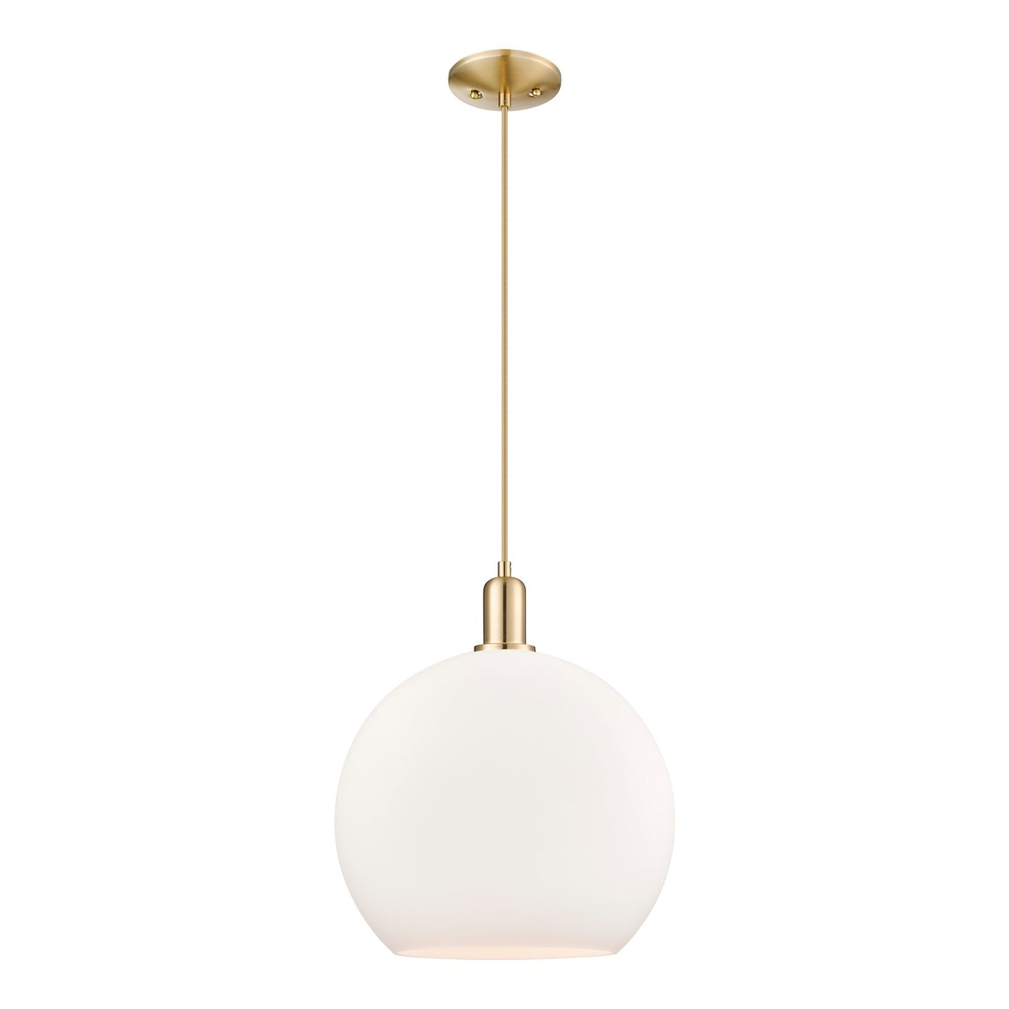 Innovations Athens 14in 1-Light Mini Pendant | Industrial Champagne Bronze Steel and Matte White Glass | Kitchen Island & Dining | Model 716-1P-CB-G121-14