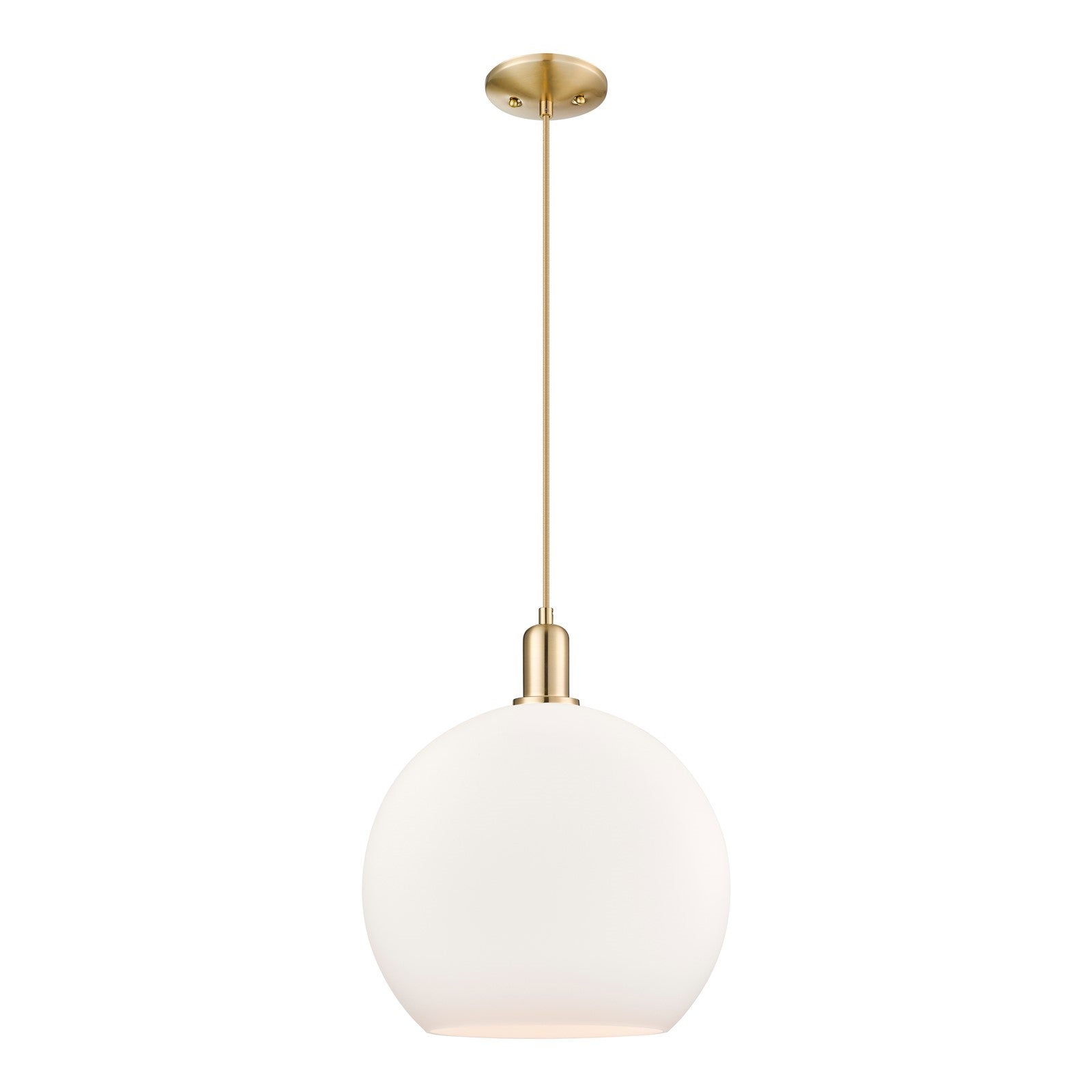 Innovations Athens 14in 1-Light Mini Pendant | Industrial Champagne Bronze Steel and Matte White Glass | Kitchen Island & Dining | Model 716-1P-CB-G121-14