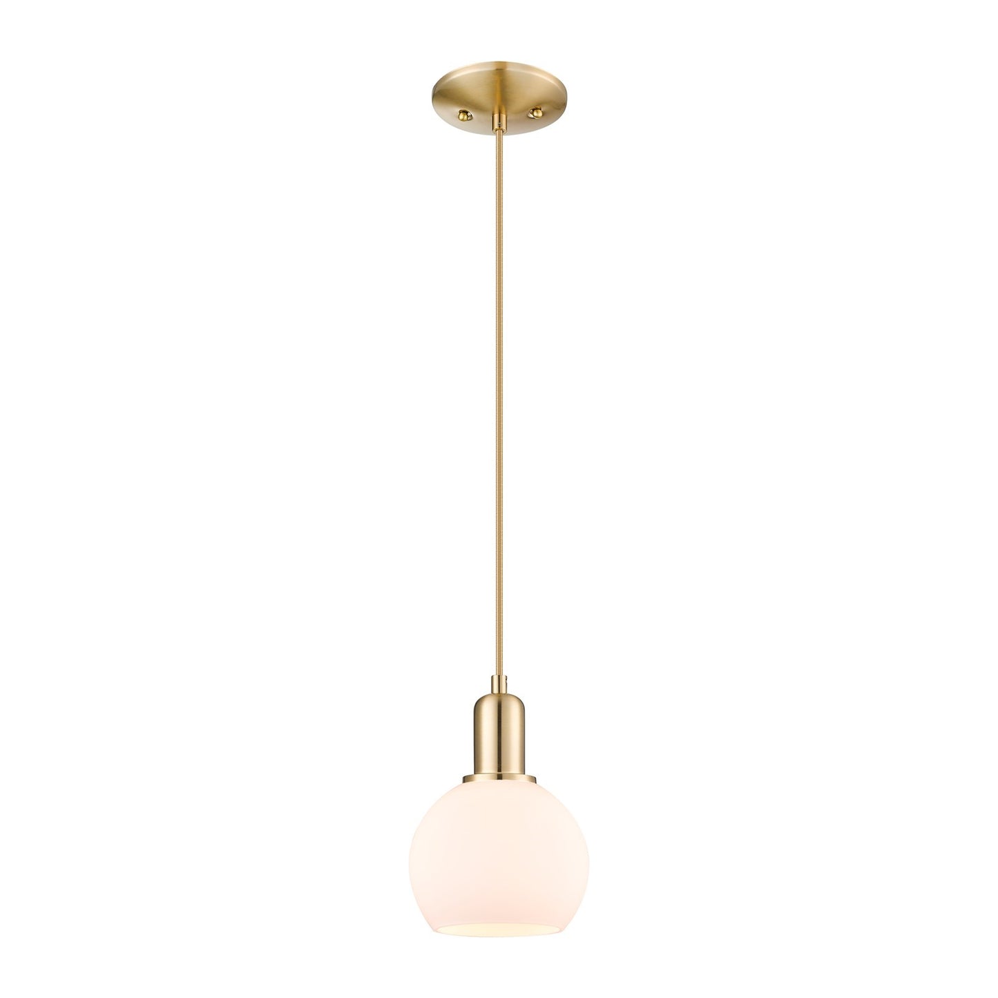 Innovations Athens 6in 1-Light Mini Pendant | Industrial Champagne Bronze Steel and Matte White Glass | Kitchen Island & Dining | Model 716-1P-CB-G121-6