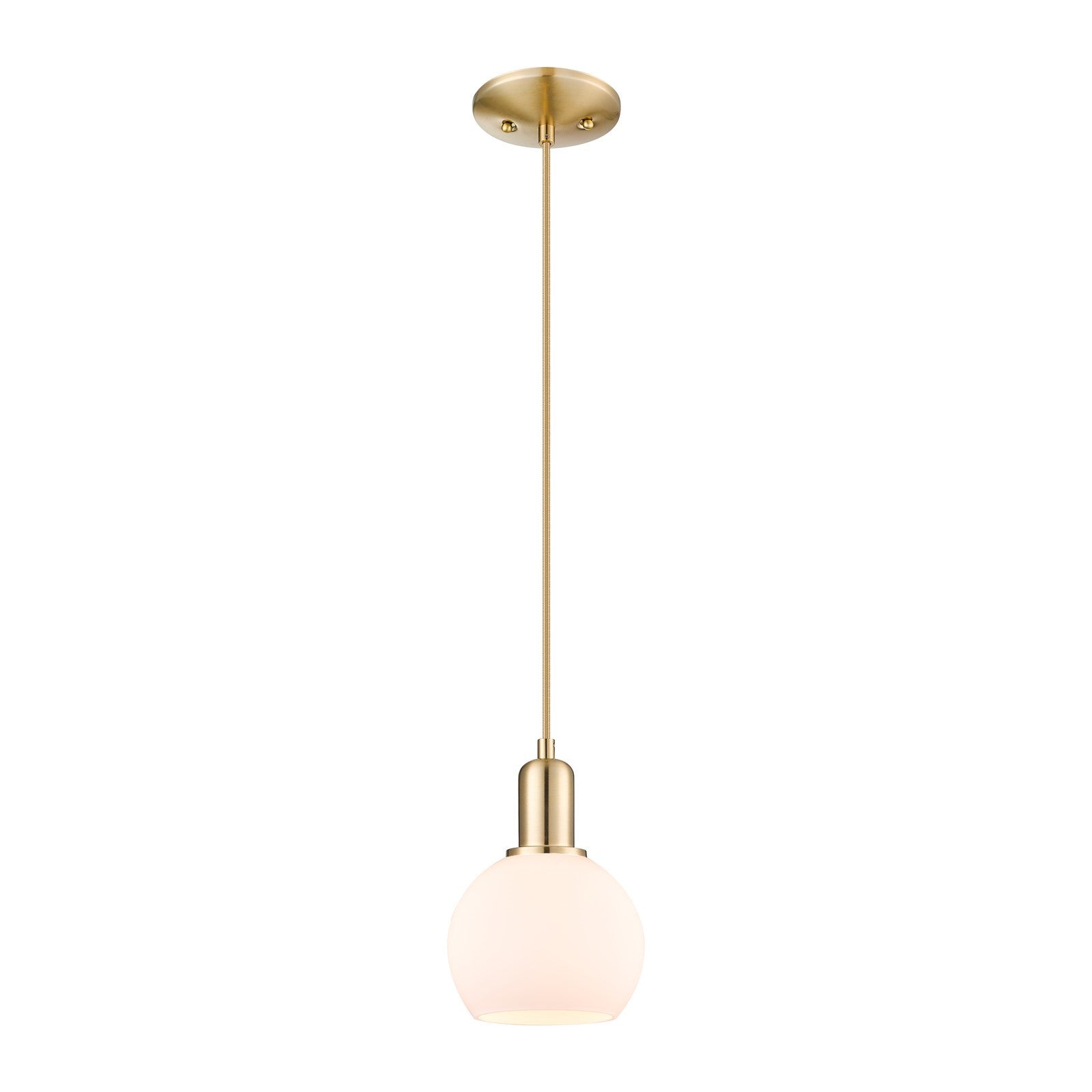 Innovations Athens 6in 1-Light Mini Pendant | Industrial Champagne Bronze Steel and Matte White Glass | Kitchen Island & Dining | Model 716-1P-CB-G121-6