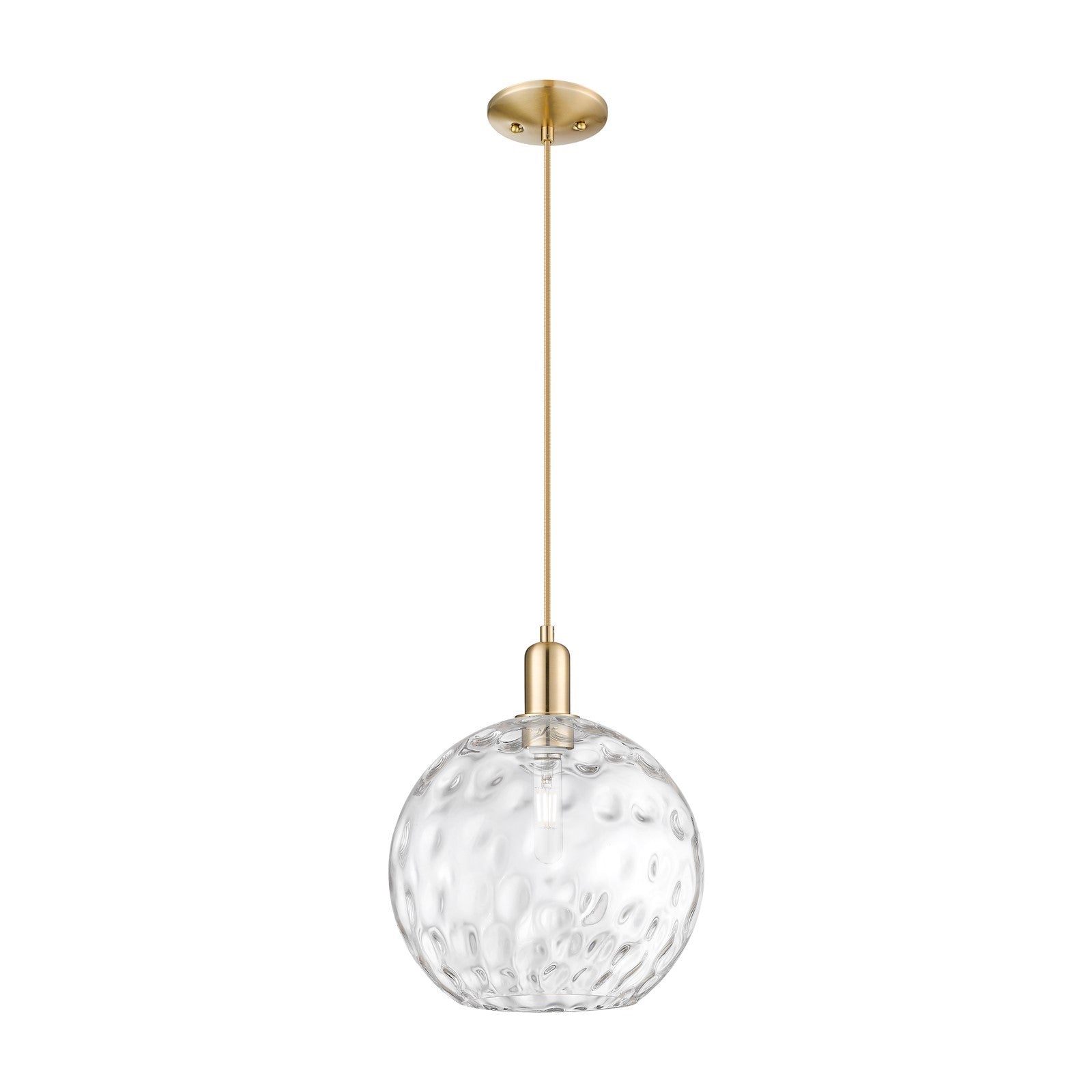 Innovations Athens 12in 1-Light Mini Pendant | Industrial Champagne Bronze Steel and Clear Water Glass | Kitchen Island & | Model 716-1P-CB-G1215-12