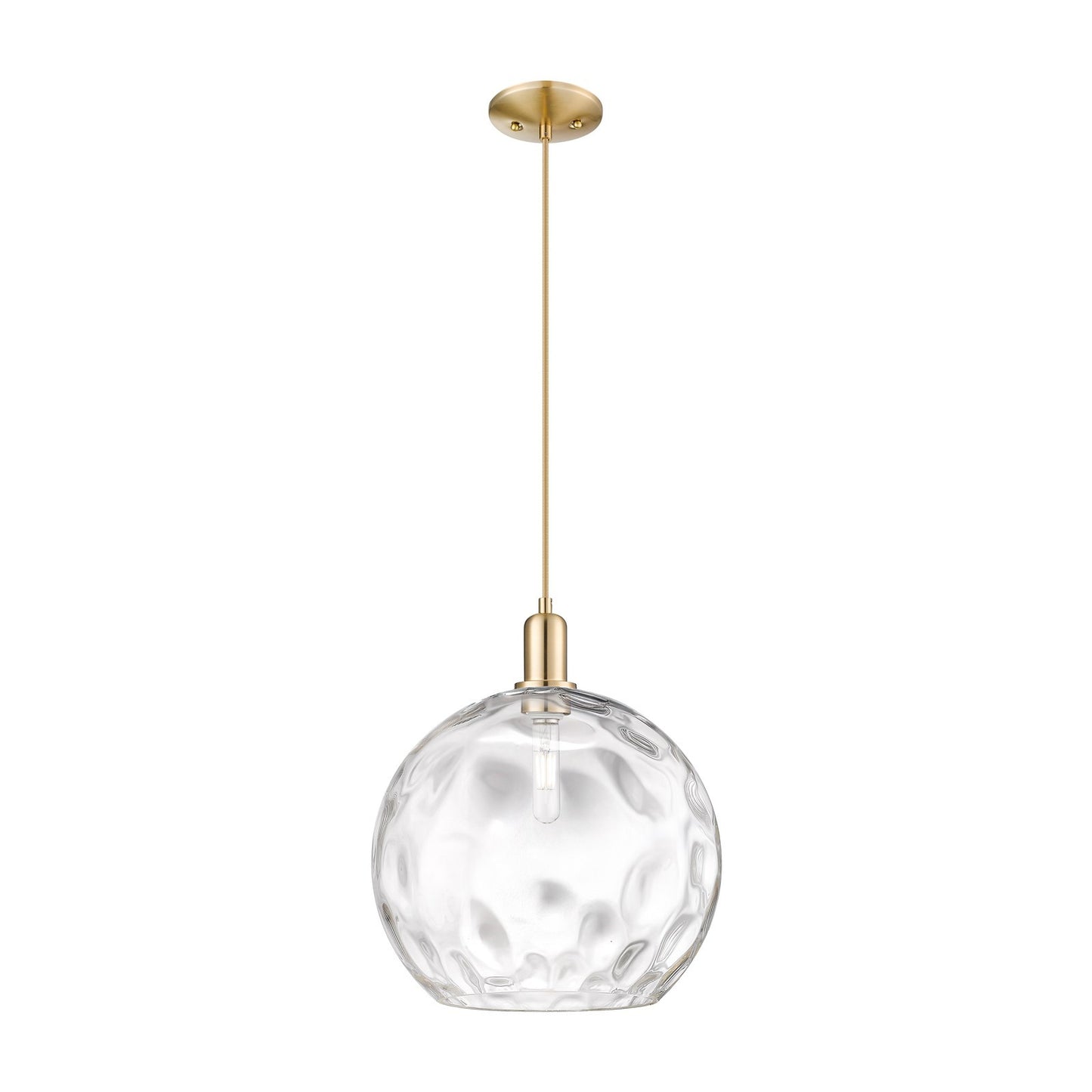 Innovations Athens 13in 1-Light Mini Pendant | Industrial Champagne Bronze Steel and Clear Water Glass | Kitchen Island & | Model 716-1P-CB-G1215-14