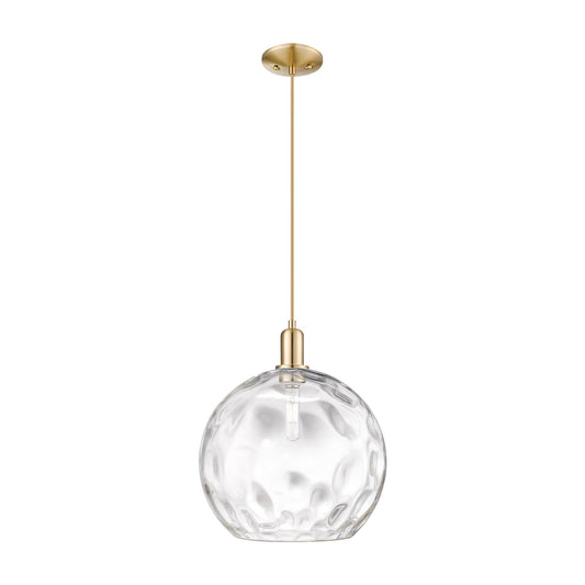 Innovations Athens 13in 1-Light Mini Pendant | Industrial Champagne Bronze Steel and Clear Water Glass | Kitchen Island & | Model 716-1P-CB-G1215-14