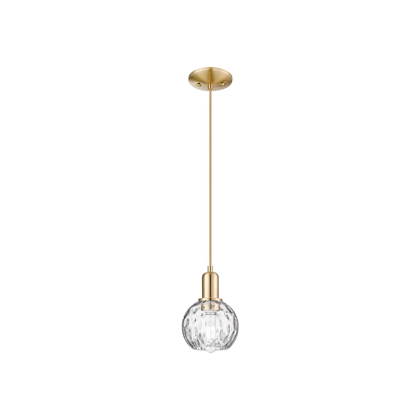Innovations Athens 6in 1-Light Mini Pendant | Industrial Champagne Bronze Steel and Clear Water Glass | Kitchen Island & Dining | Model 716-1P-CB-G1215-6