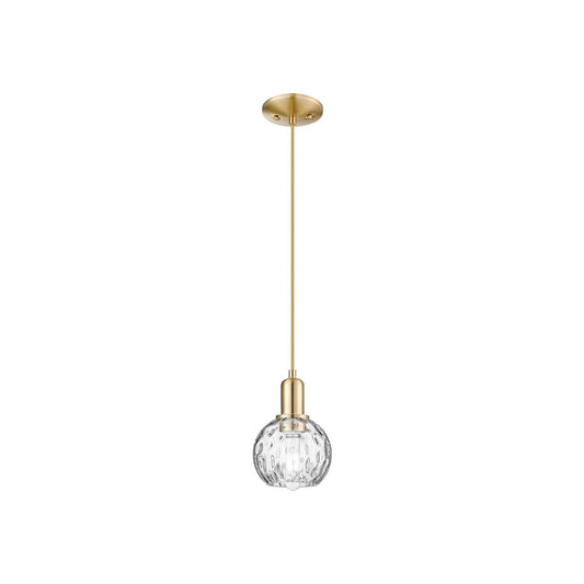 Innovations Athens 6in 1-Light Mini Pendant | Industrial Champagne Bronze Steel and Clear Water Glass | Kitchen Island & Dining | Model 716-1P-CB-G1215-6