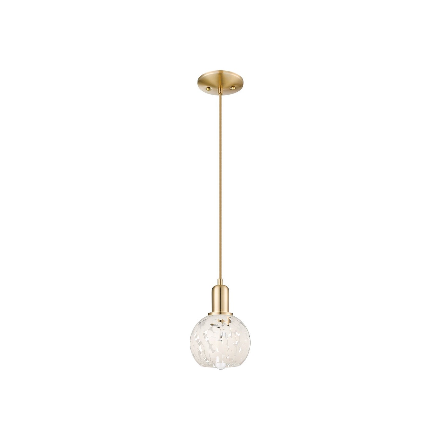Innovations Lighting Arcadia 6in 1-Light Mini Pendant | Industrial Champagne Bronze Steel and White Mouchette Glass | Kitchen | Model 716-1P-CB-G1216-6WM