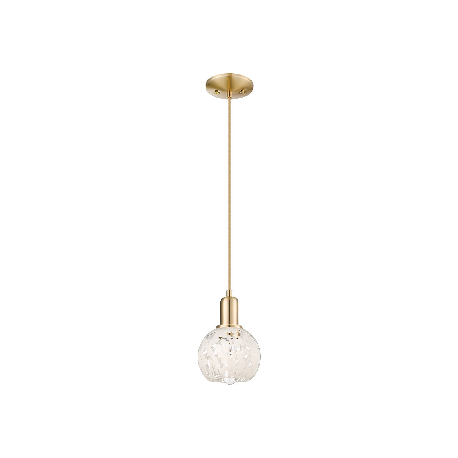 Innovations Lighting Arcadia 6in 1-Light Mini Pendant | Industrial Champagne Bronze Steel and White Mouchette Glass | Kitchen | Model 716-1P-CB-G1216-6WM
