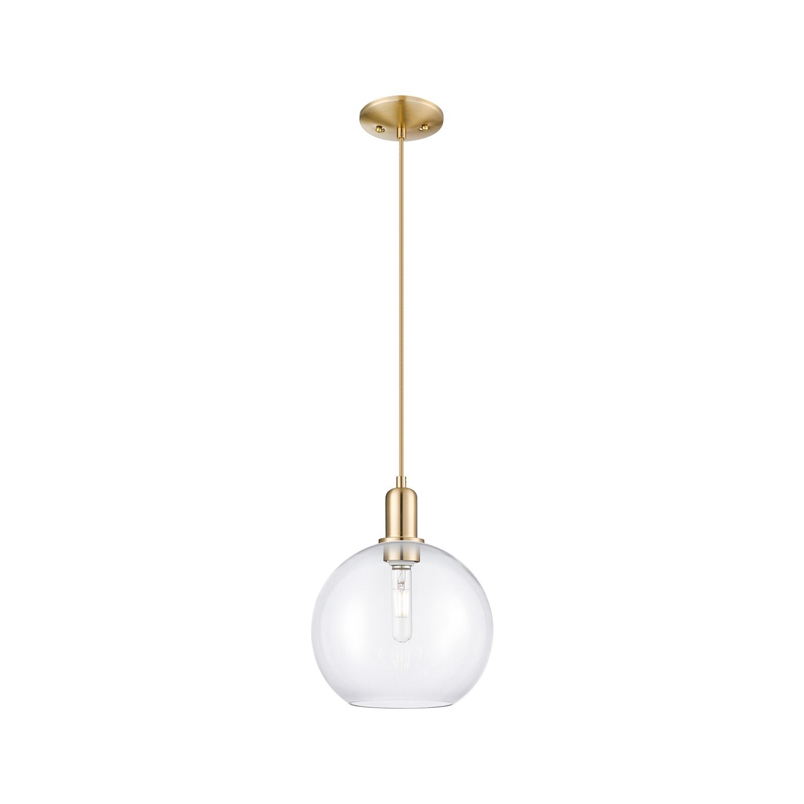 Innovations Athens 10in 1-Light Mini Pendant | Industrial Champagne Bronze Steel and Clear Glass | Kitchen Island & Dining Room | Model 716-1P-CB-G122-10