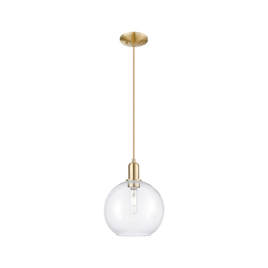 Innovations Athens 10in 1-Light Mini Pendant | Industrial Champagne Bronze Steel and Clear Glass | Kitchen Island & Dining Room | Model 716-1P-CB-G122-10