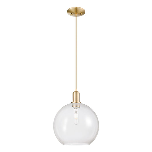 Innovations Athens 12in 1-Light Mini Pendant | Industrial Champagne Bronze Steel and Clear Glass | Kitchen Island & Dining Room | Model 716-1P-CB-G122-12