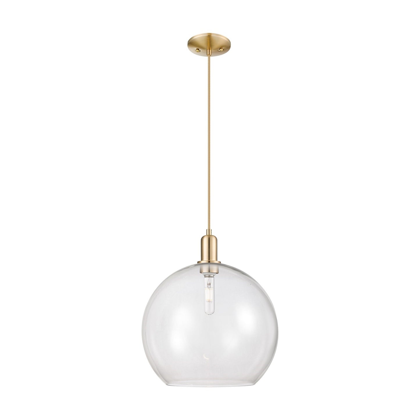 Innovations Athens 14in 1-Light Mini Pendant | Industrial Champagne Bronze Steel and Clear Glass | Kitchen Island & Dining Room | Model 716-1P-CB-G122-14