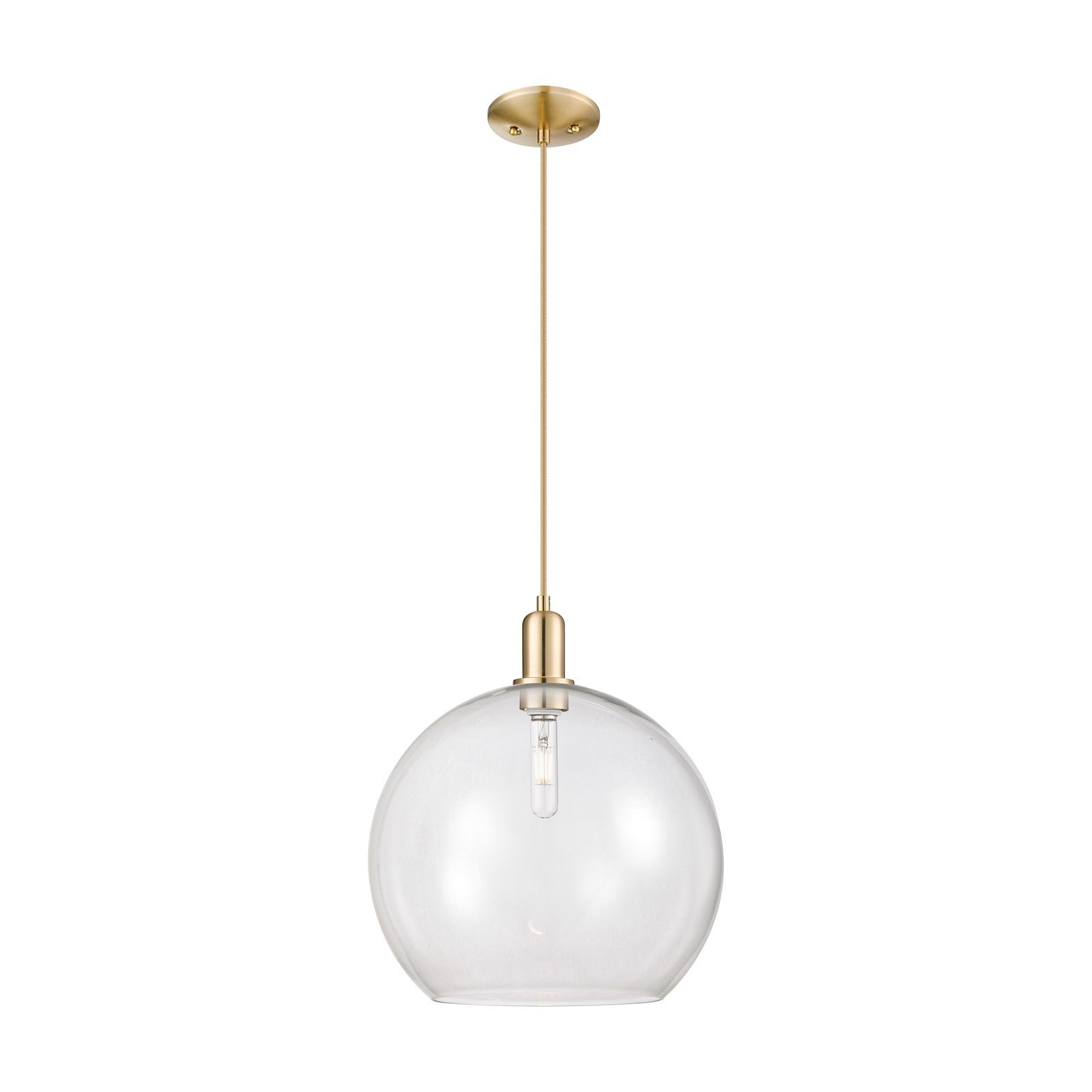 Innovations Athens 14in 1-Light Mini Pendant | Industrial Champagne Bronze Steel and Clear Glass | Kitchen Island & Dining Room | Model 716-1P-CB-G122-14