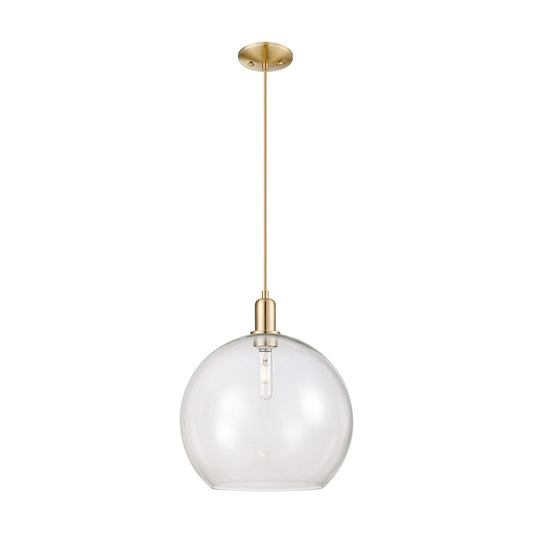 Innovations Athens 14in 1-Light Mini Pendant | Industrial Champagne Bronze Steel and Clear Glass | Kitchen Island & Dining Room | Model 716-1P-CB-G122-14