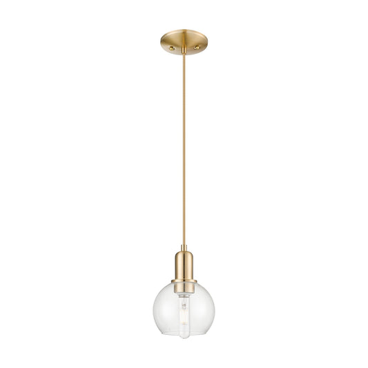 Innovations Athens 6in 1-Light Mini Pendant | Industrial Champagne Bronze Steel and Clear Glass | Kitchen Island & Dining Room | Model 716-1P-CB-G122-6