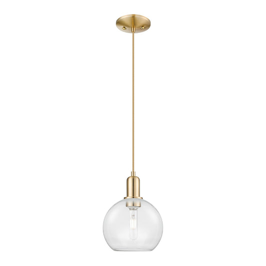 Innovations Athens 8in 1-Light Mini Pendant | Industrial Champagne Bronze Steel and Clear Glass | Kitchen Island & Dining Room | Model 716-1P-CB-G122-8