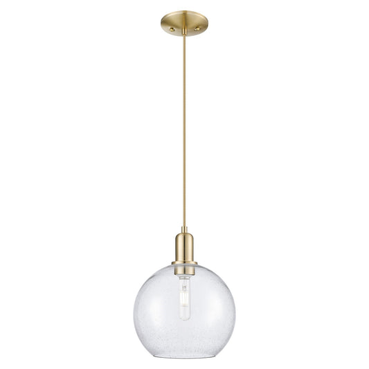 Innovations Athens 10in 1-Light Mini Pendant | Industrial Champagne Bronze Steel and Seedy Glass | Kitchen Island & Dining Room | Model 716-1P-CB-G124-10