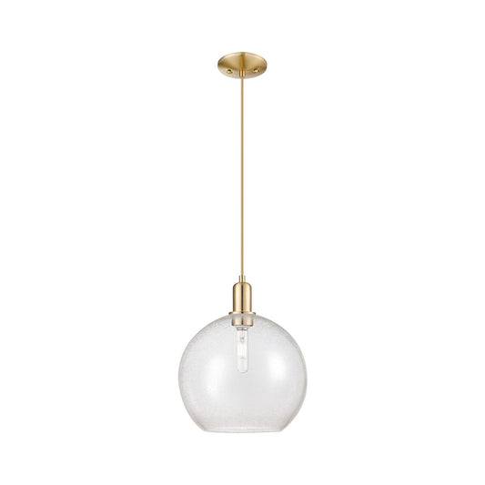 Innovations Athens 12in 1-Light Mini Pendant | Industrial Champagne Bronze Steel and Seedy Glass | Kitchen Island & Dining Room | Model 716-1P-CB-G124-12