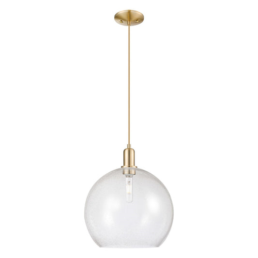 Innovations Athens 14in 1-Light Mini Pendant | Industrial Champagne Bronze Steel and Seedy Glass | Kitchen Island & Dining Room | Model 716-1P-CB-G124-14