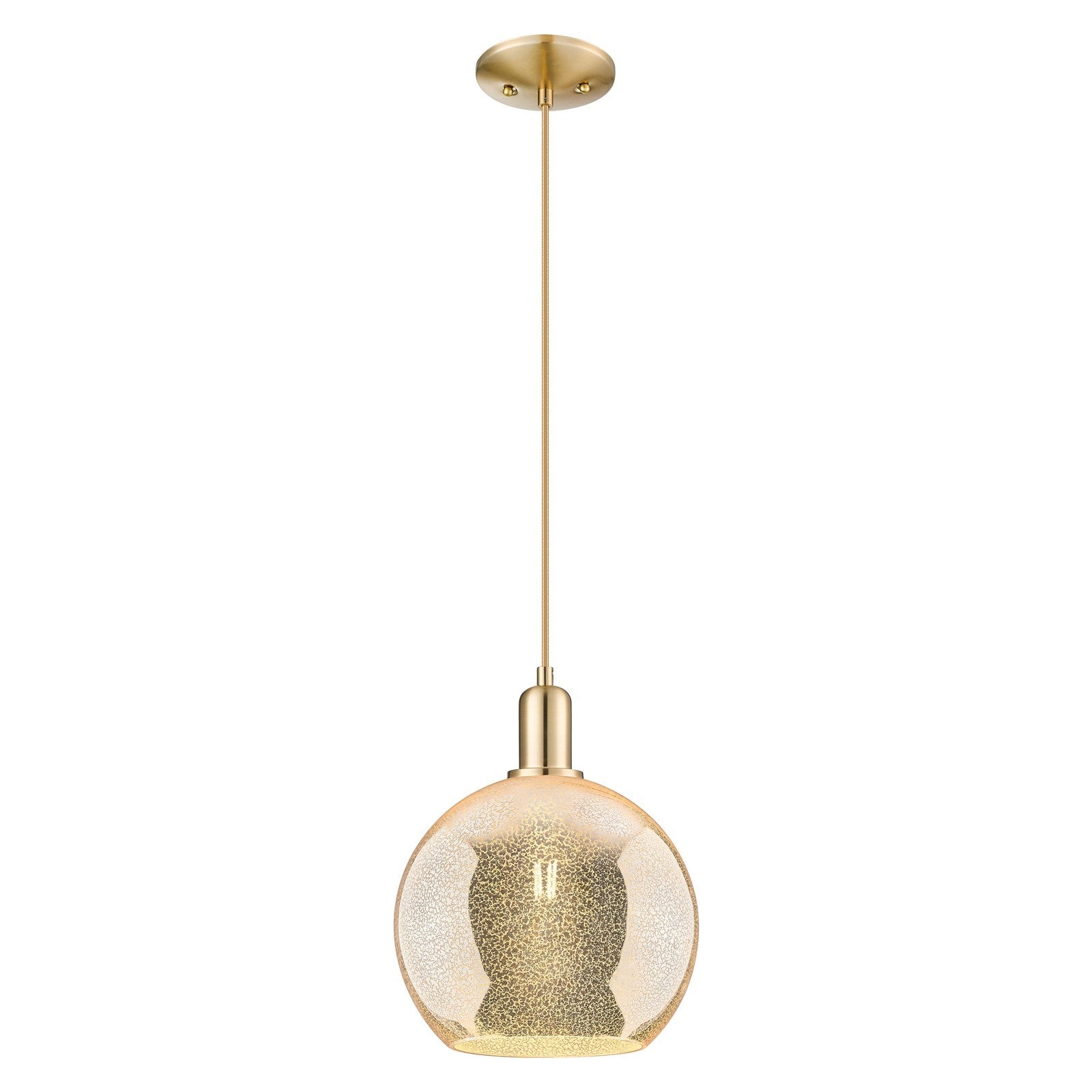 Innovations Athens 10in 1-Light Mini Pendant | Industrial Champagne Bronze Steel and Mercury Glass | Kitchen Island & Dining | Model 716-1P-CB-G128-10