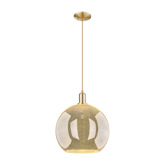 Innovations Athens 14in 1-Light Mini Pendant | Industrial Champagne Bronze Steel and Mercury Glass | Kitchen Island & Dining | Model 716-1P-CB-G128-14