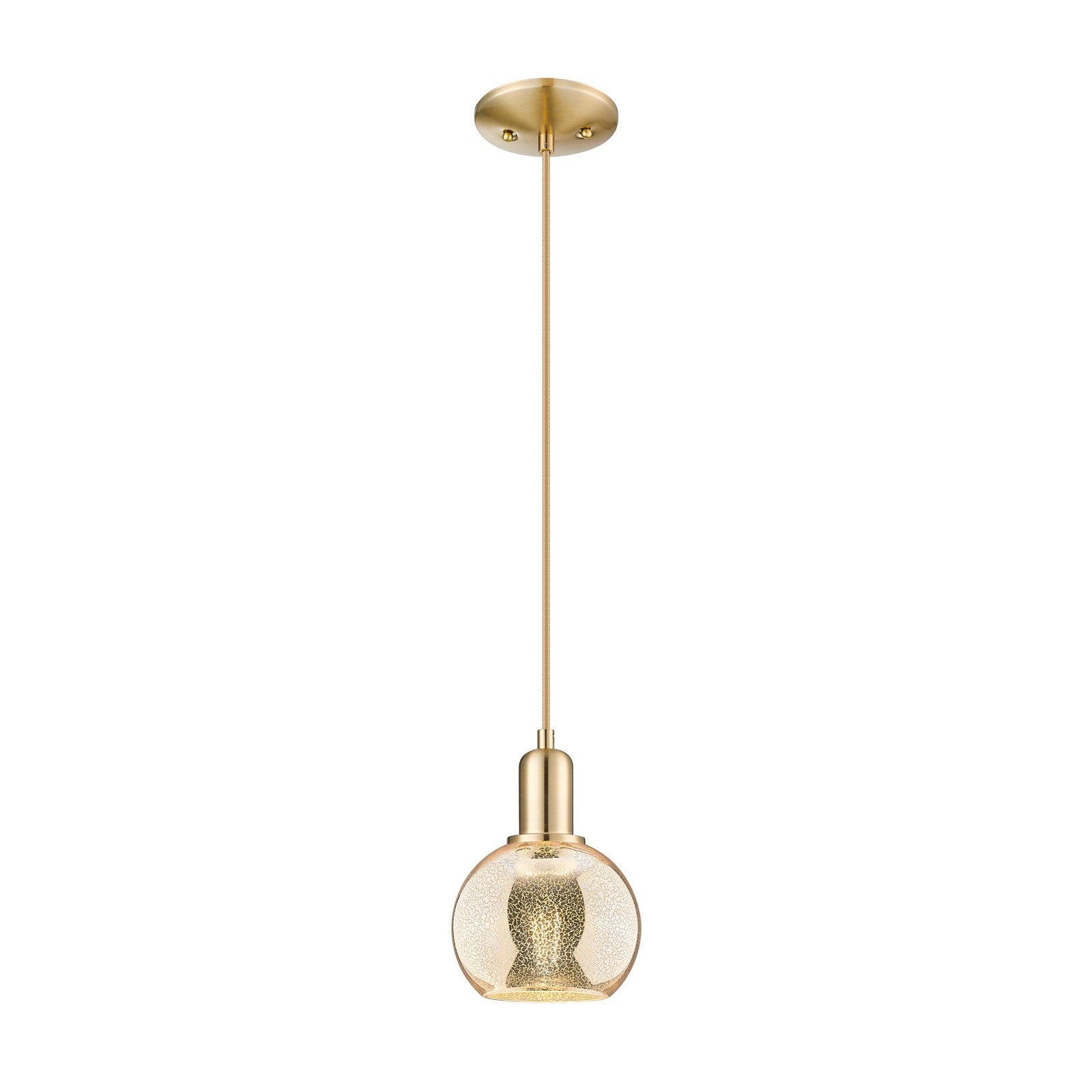 Innovations Athens 6in 1-Light Mini Pendant | Industrial Champagne Bronze Steel and Mercury Glass | Kitchen Island & Dining Room | Model 716-1P-CB-G128-6