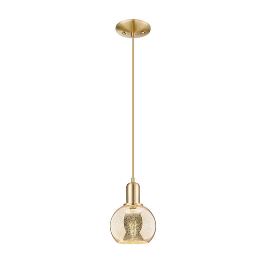 Innovations Athens 6in 1-Light Mini Pendant | Industrial Champagne Bronze Steel and Mercury Glass | Kitchen Island & Dining Room | Model 716-1P-CB-G128-6