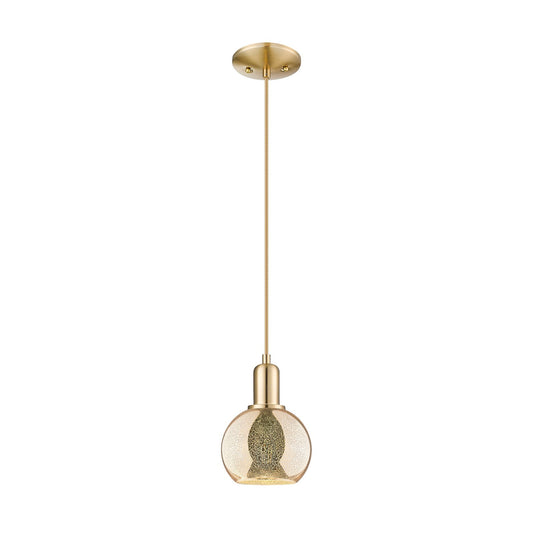 Innovations Athens 8in 1-Light Mini Pendant | Industrial Champagne Bronze Steel and Mercury Glass | Kitchen Island & Dining Room | Model 716-1P-CB-G128-8