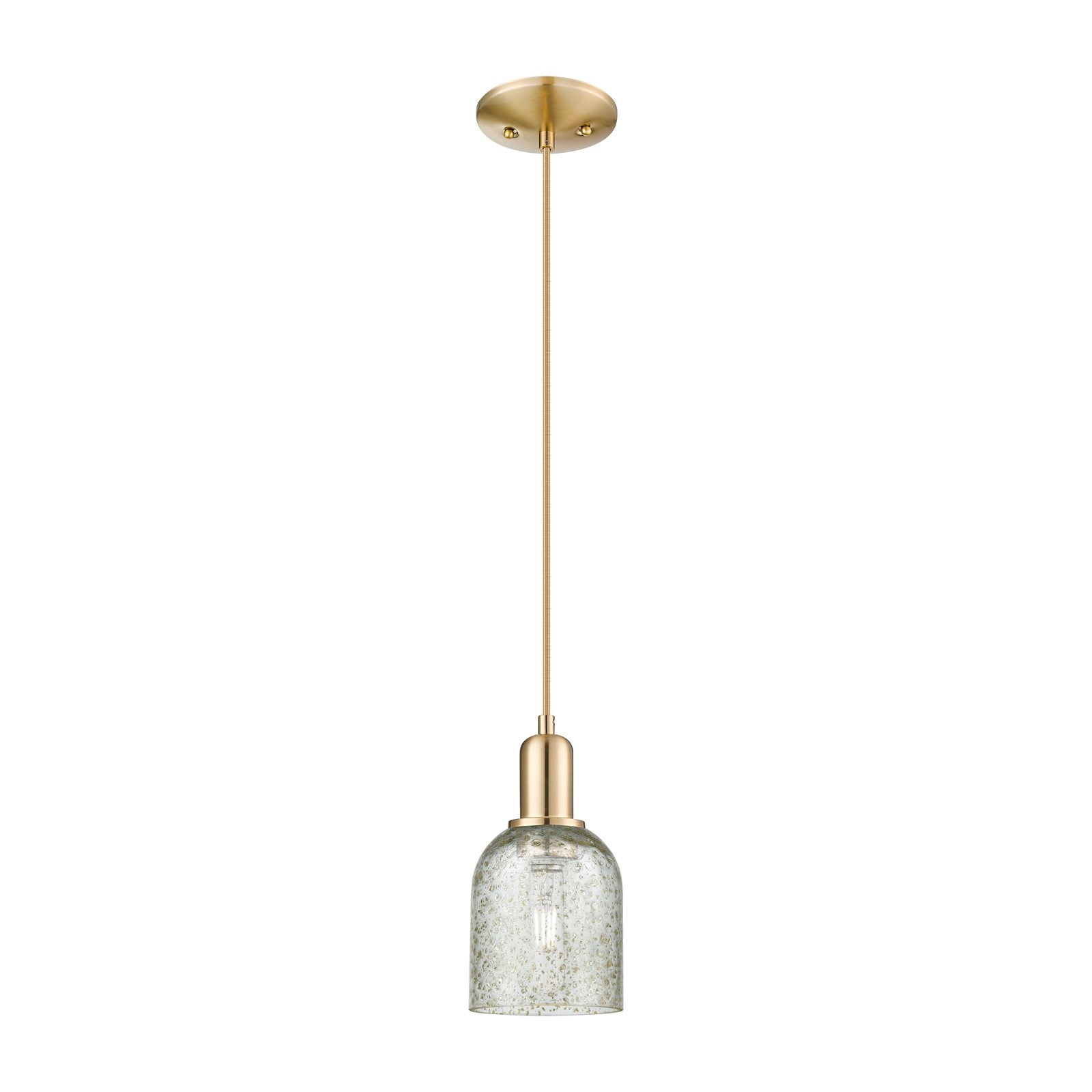 Innovations Caledonia 5in 1-Light Mini Pendant | Industrial Champagne Bronze Steel and Mica Glass | Kitchen Island & Dining Room | Model 716-1P-CB-G259