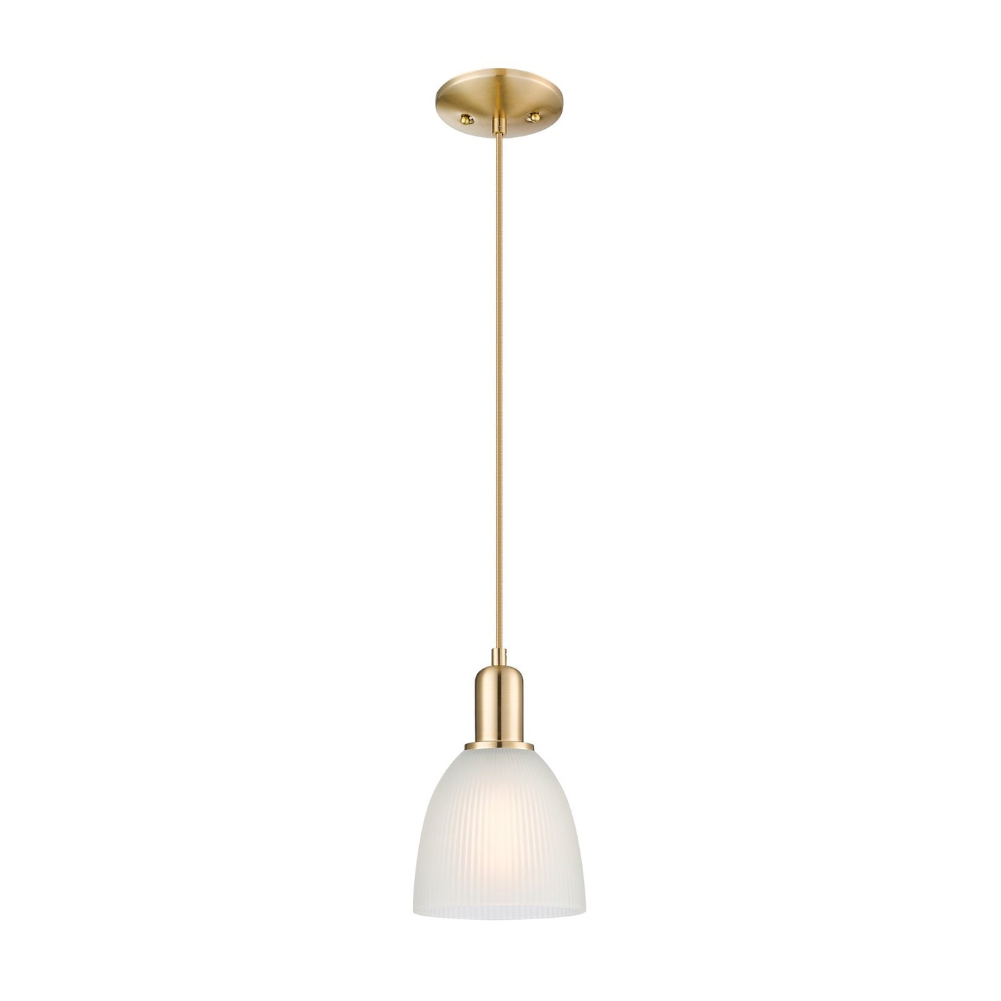 Innovations Castile 6in 1-Light Mini Pendant | Industrial Champagne Bronze Steel and White Glass | Kitchen Island & Dining Room | Model 716-1P-CB-G381