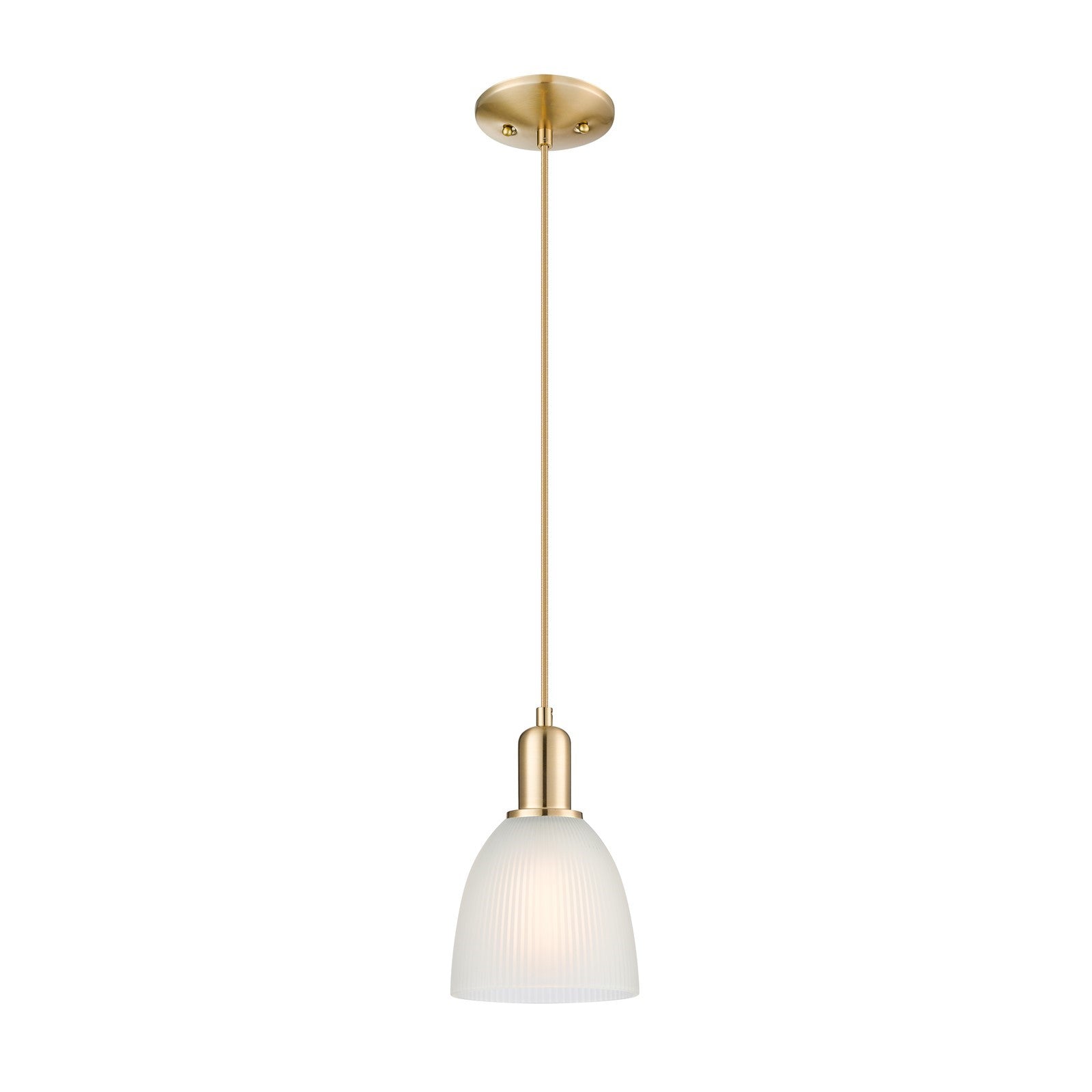 Innovations Castile 6in 1-Light Mini Pendant | Industrial Champagne Bronze Steel and White Glass | Kitchen Island & Dining Room | Model 716-1P-CB-G381