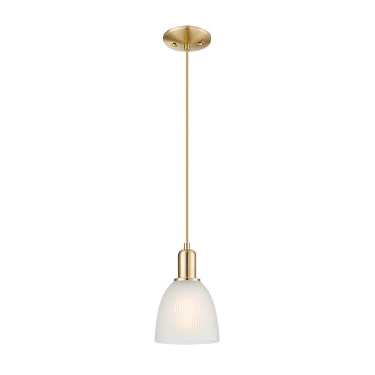 Innovations Castile 6in 1-Light Mini Pendant | Industrial Champagne Bronze Steel and White Glass | Kitchen Island & Dining Room | Model 716-1P-CB-G381