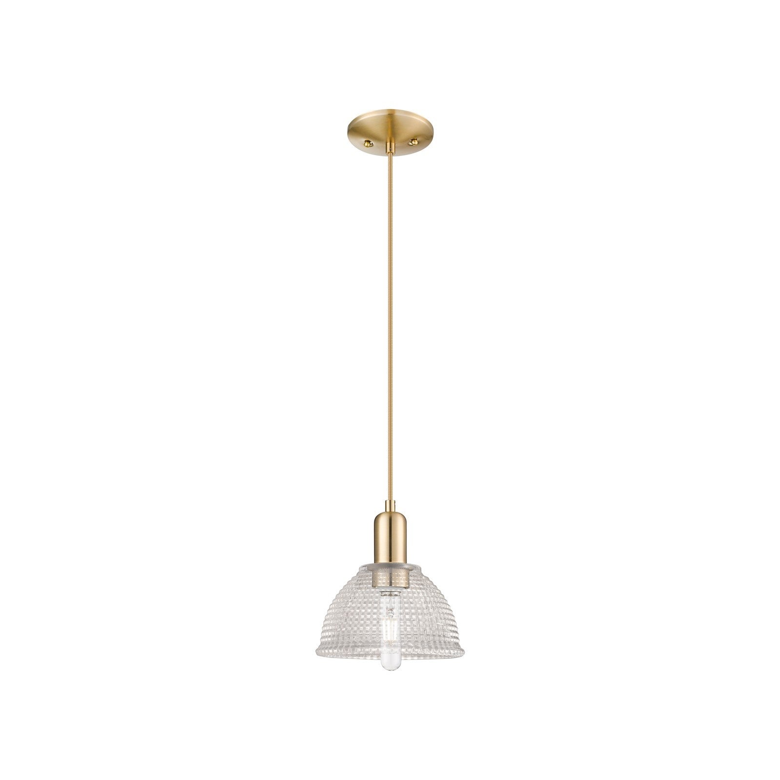 Innovations Arietta 8in 1-Light Mini Pendant | Industrial Champagne Bronze Steel and Clear Glass | Kitchen Island & Dining Room | 8 | Model 716-1P-CB-G422