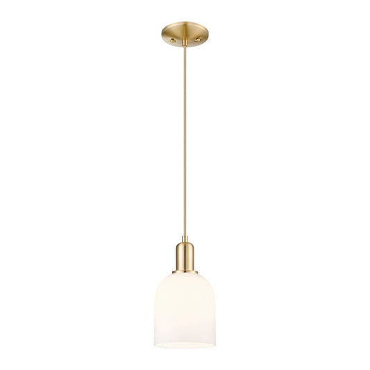 Innovations Bella 6in 1-Light Mini Pendant | Industrial Champagne Bronze Steel and White Glass | Kitchen Island & Dining Room | Model 716-1P-CB-G558-6GWH