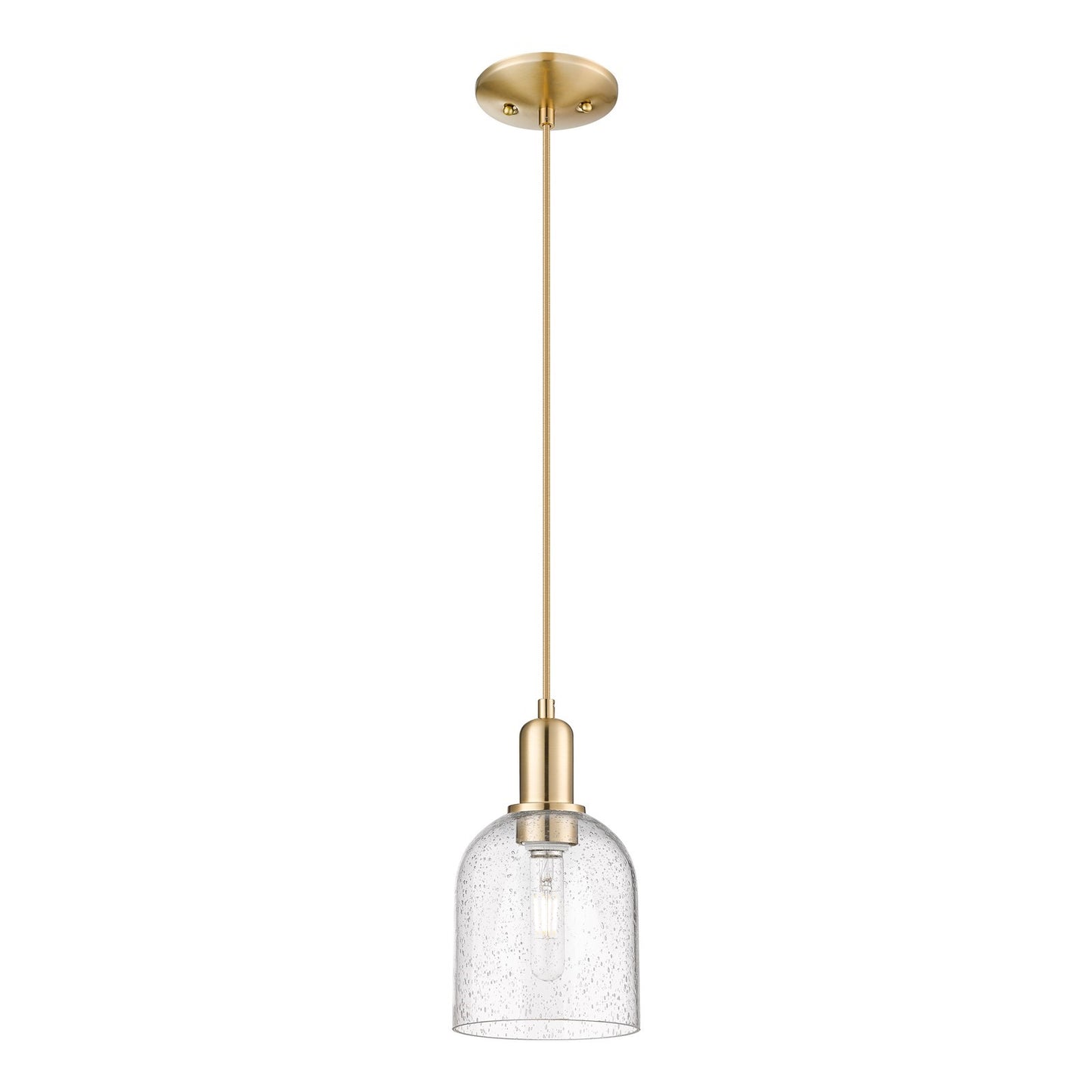 Innovations Bella 6in 1-Light Mini Pendant | Industrial Champagne Bronze Steel and Seedy Glass | Kitchen Island & Dining Room | Model 716-1P-CB-G558-6SDY