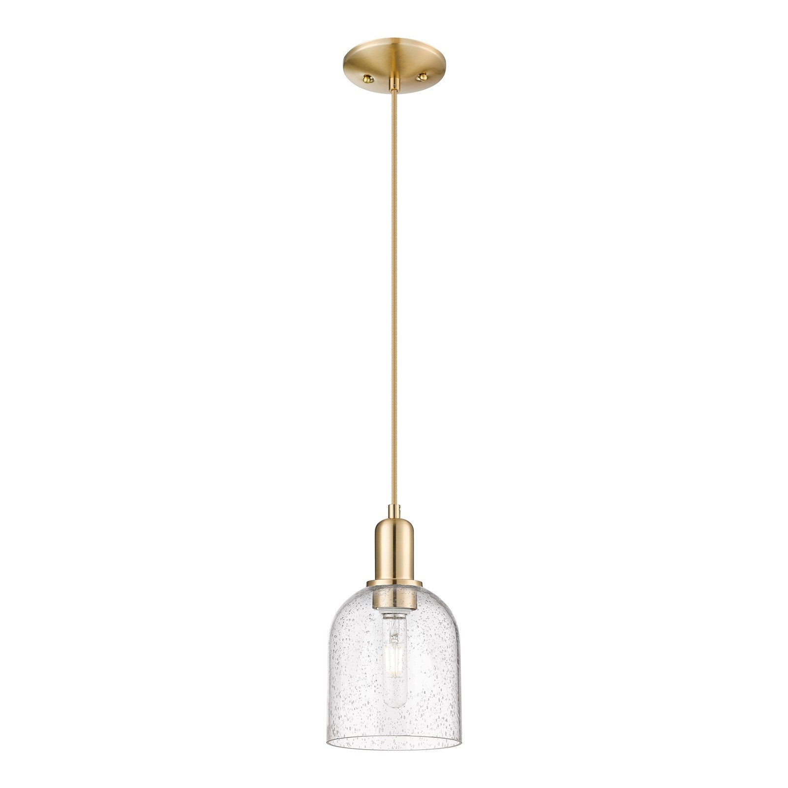Innovations Bella 6in 1-Light Mini Pendant | Industrial Champagne Bronze Steel and Seedy Glass | Kitchen Island & Dining Room | Model 716-1P-CB-G558-6SDY