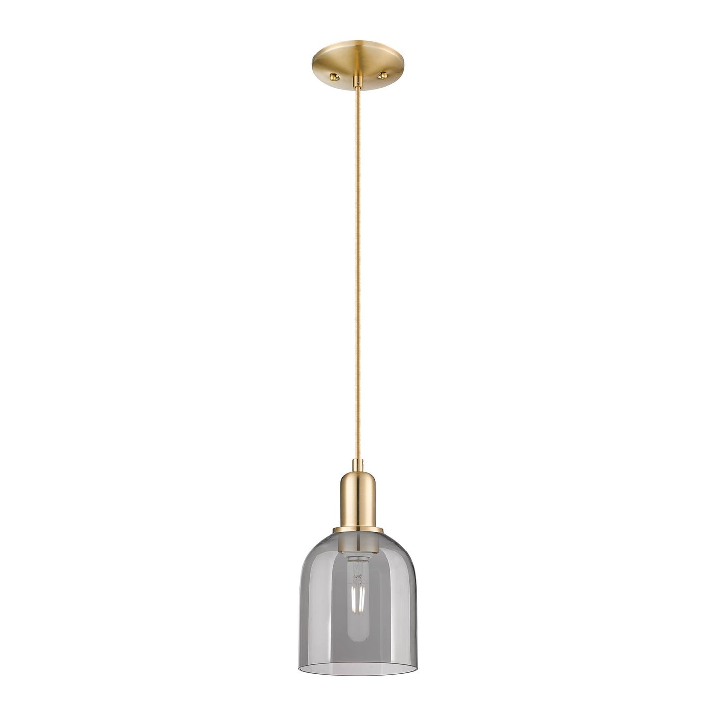 Innovations Bella 6in 1-Light Mini Pendant | Industrial Champagne Bronze Steel and Light Smoke Glass | Kitchen Island & Dining | Model 716-1P-CB-G558-6SM