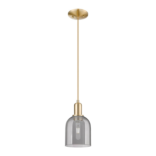 Innovations Bella 6in 1-Light Mini Pendant | Industrial Champagne Bronze Steel and Light Smoke Glass | Kitchen Island & Dining | Model 716-1P-CB-G558-6SM