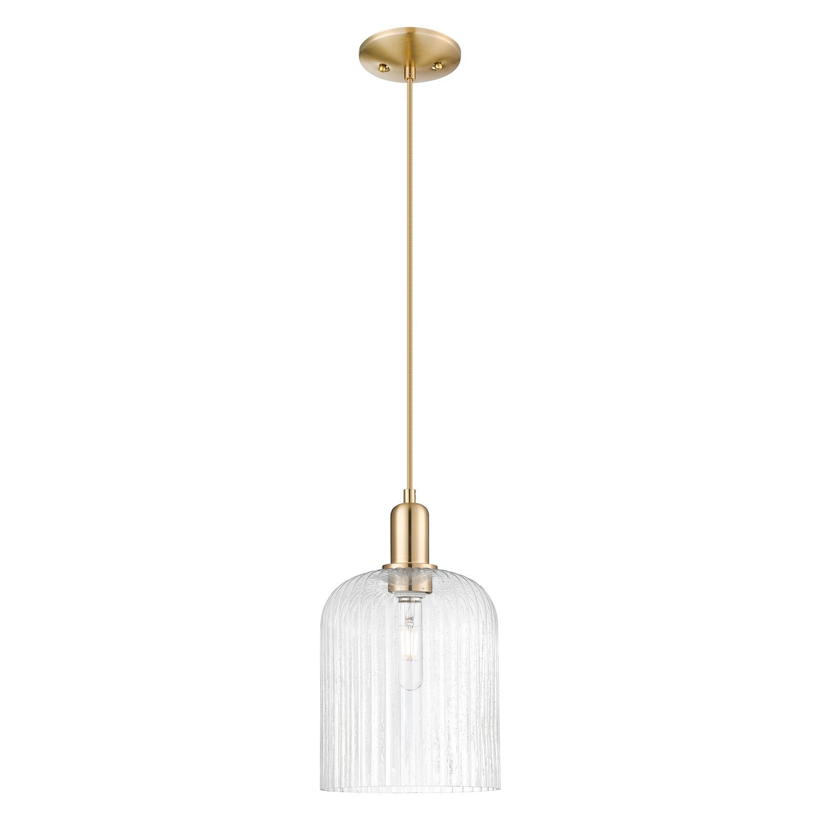 Innovations Bridal Veil 8in 1-Light Mini Pendant | Industrial Champagne Bronze Steel and Seedy Glass | Kitchen Island & Dining | Model 716-1P-CB-G559-8SDY