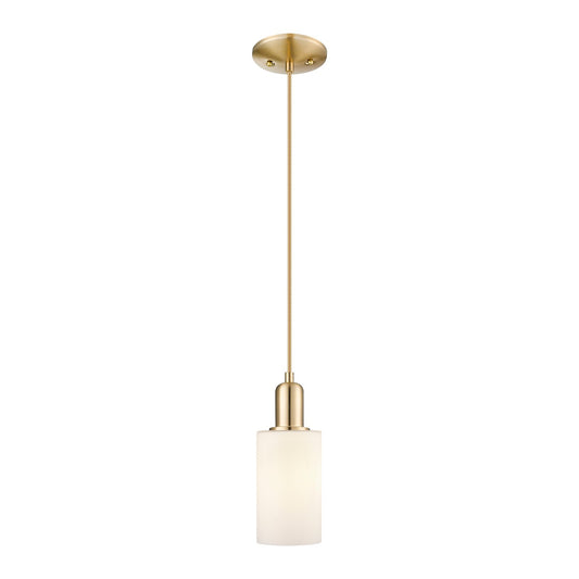Innovations Clymer 4in 1-Light Mini Pendant | Industrial Champagne Bronze Steel and Matte White Glass | Kitchen Island & Dining | Model 716-1P-CB-G801