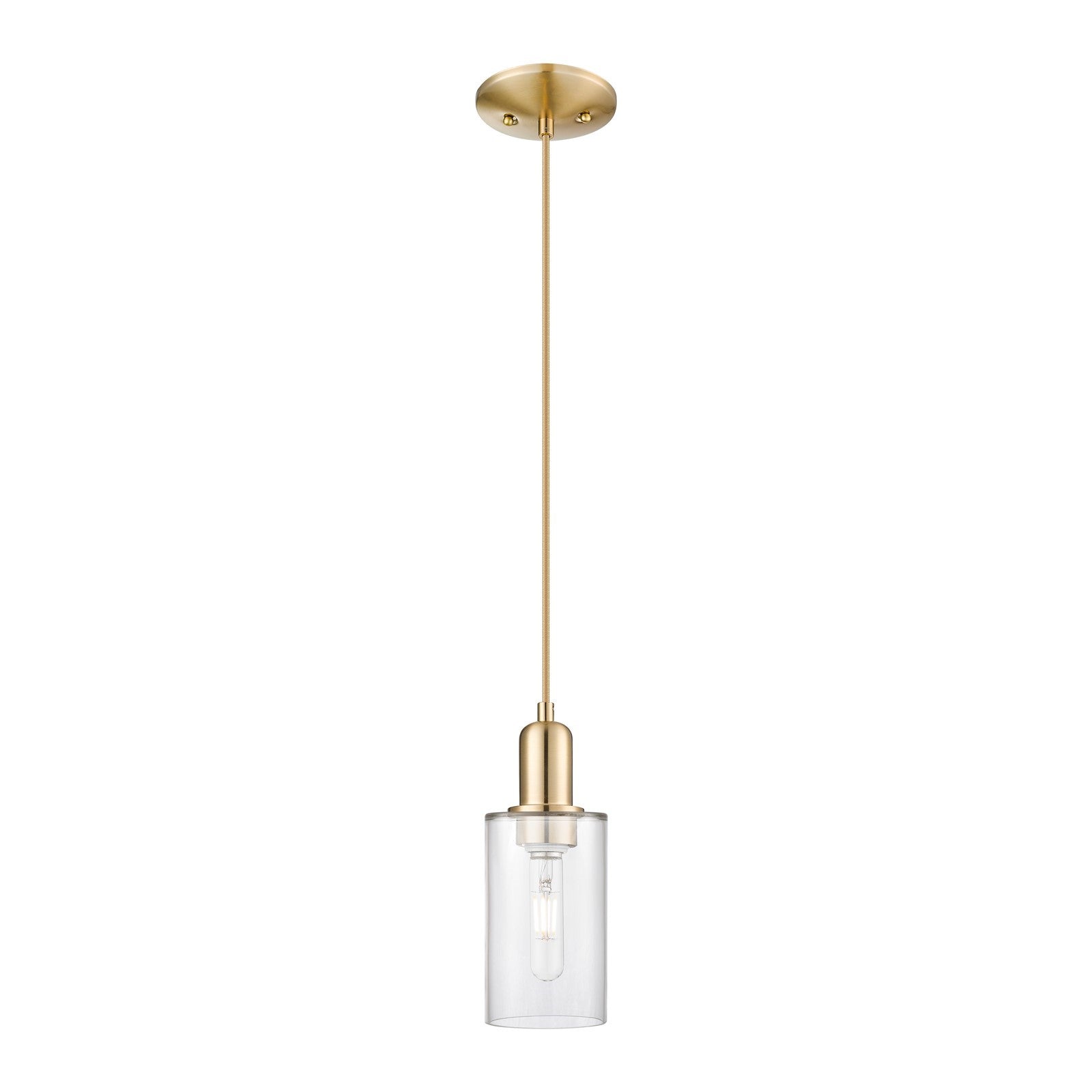 Innovations Clymer 1-Light Mini Pendant | Industrial Champagne Bronze Steel and Clear Glass | Kitchen Island & Dining Room | 3.88 x | Model 716-1P-CB-G802