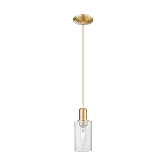 Innovations Clymer 4in 1-Light Mini Pendant | Industrial Champagne Bronze Steel and Seedy Glass | Kitchen Island & Breakfast Nook | Model 716-1P-CB-G804