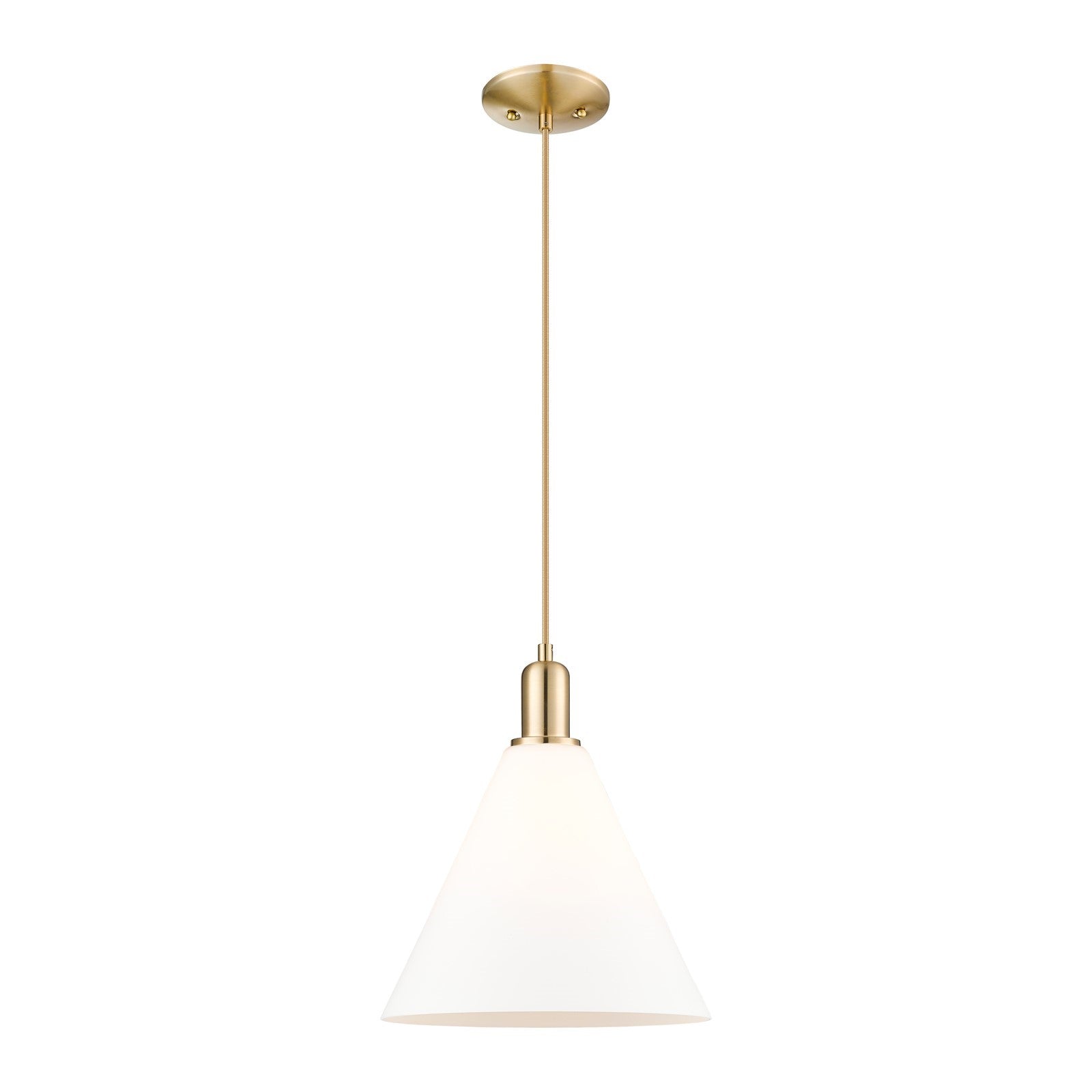 Innovations Berkshire Glass 12in 1-Light Mini Pendant | Industrial Champagne Bronze Steel and Matte White Glass | Kitchen Island | Model 716-1P-CB-GBC-121