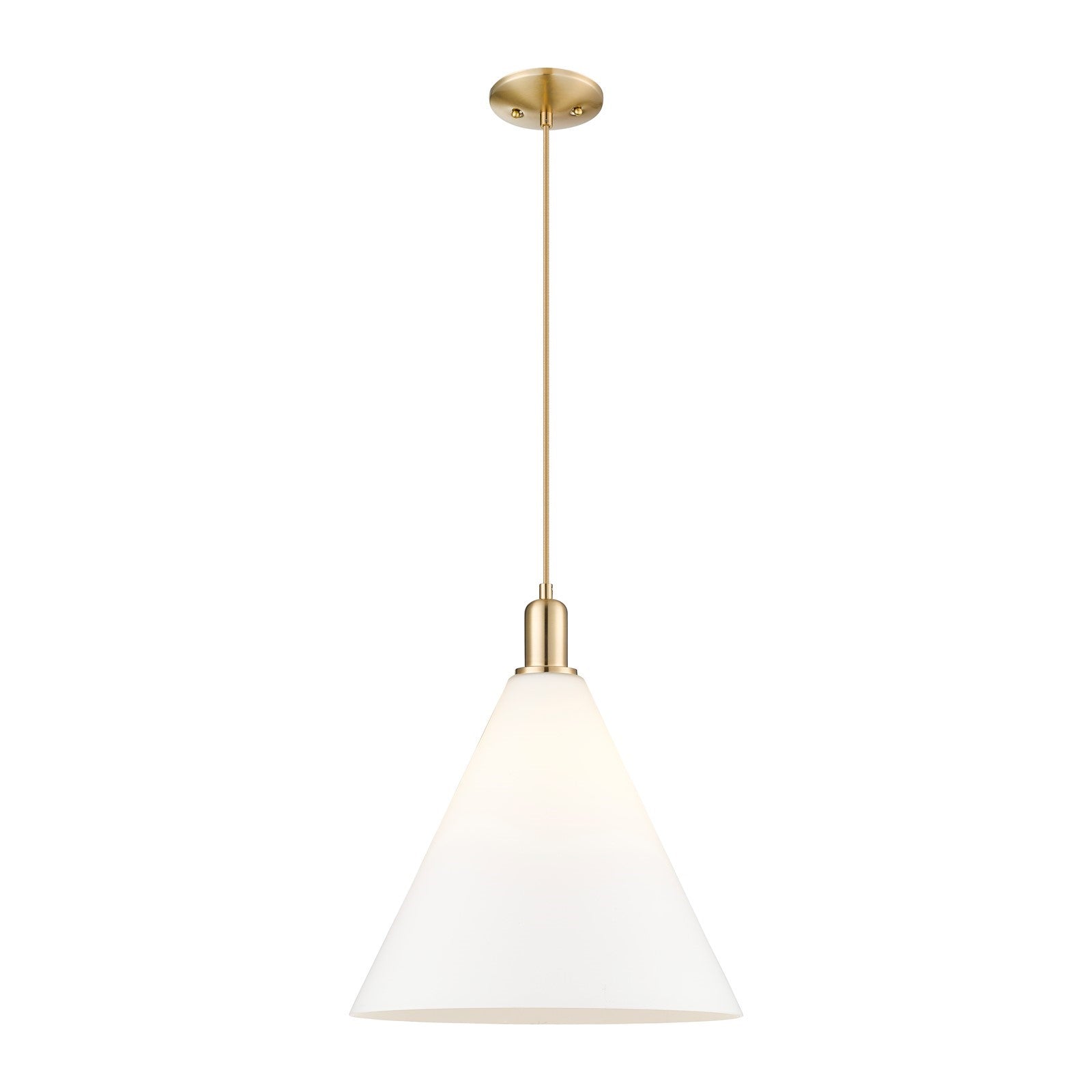 Innovations Berkshire Glass 16in 1-Light Mini Pendant | Industrial Champagne Bronze Steel and Matte White Glass | Kitchen Island | Model 716-1P-CB-GBC-161