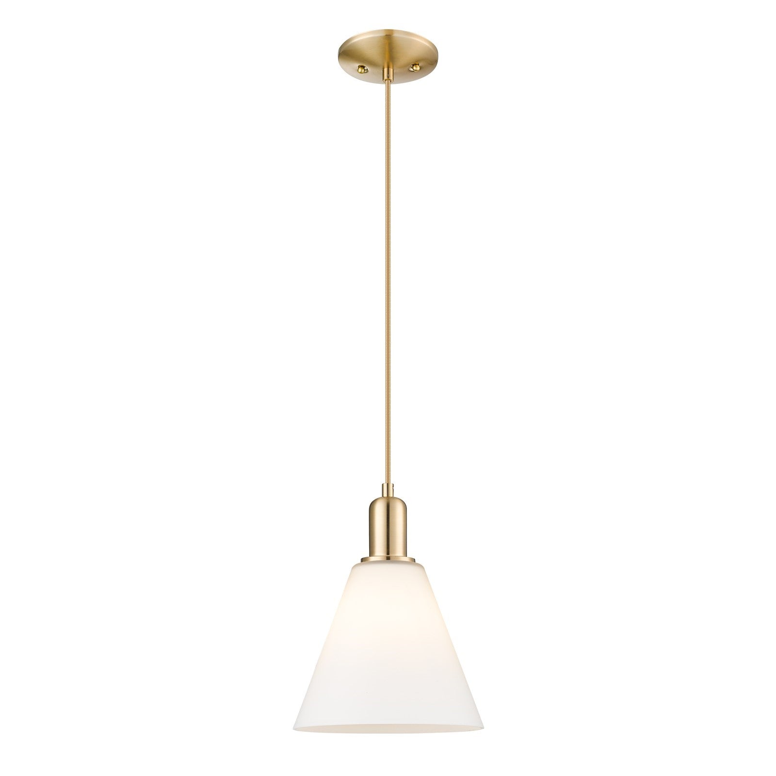 Innovations Berkshire Glass 8in 1-Light Mini Pendant | Industrial Champagne Bronze Steel and Matte White Glass | Kitchen Island & | Model 716-1P-CB-GBC-81