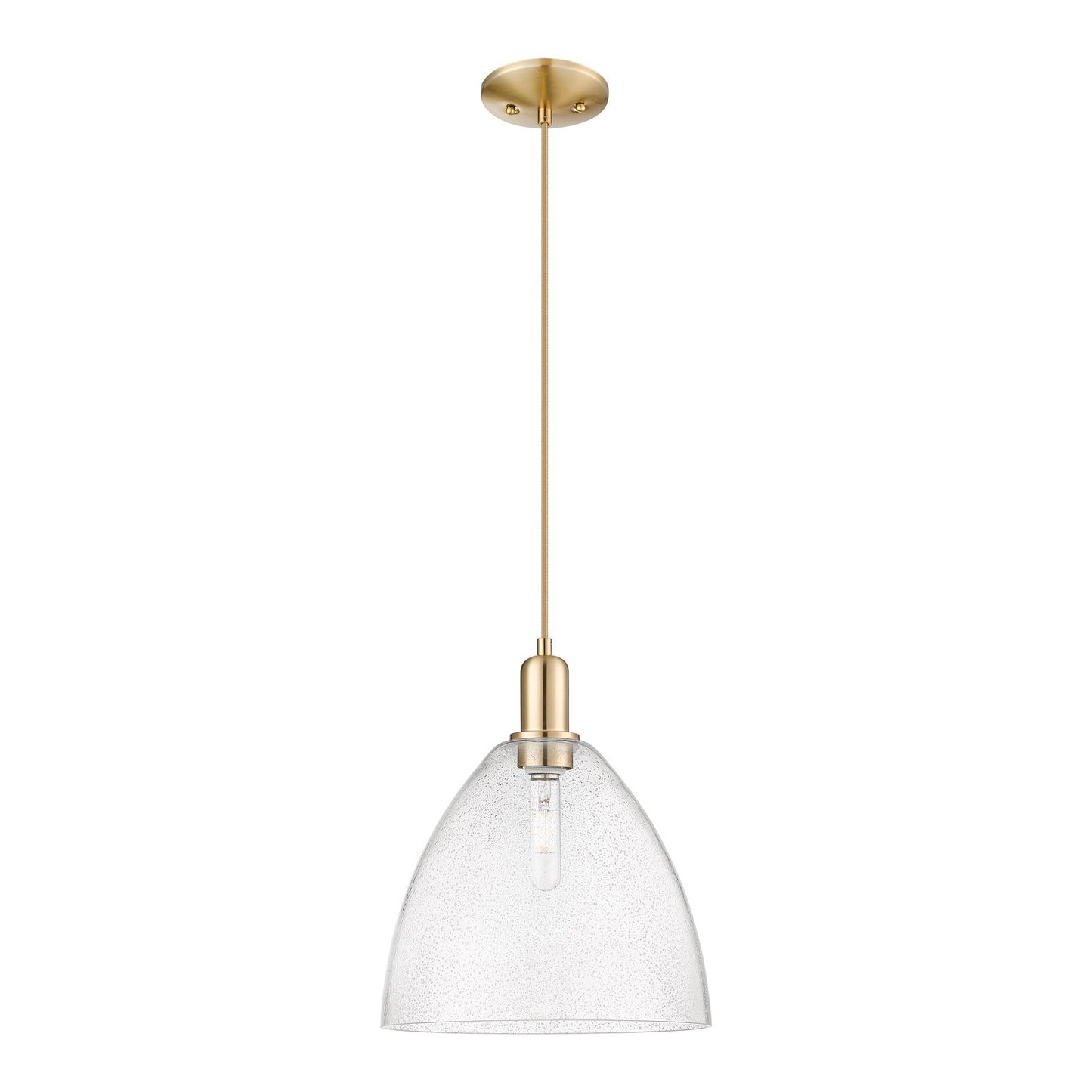Innovations Bristol 12in 1-Light Mini Pendant | Industrial Champagne Bronze Steel and Seedy Glass | Kitchen Island | 12 x 12 x | Model 716-1P-CB-GBD-124