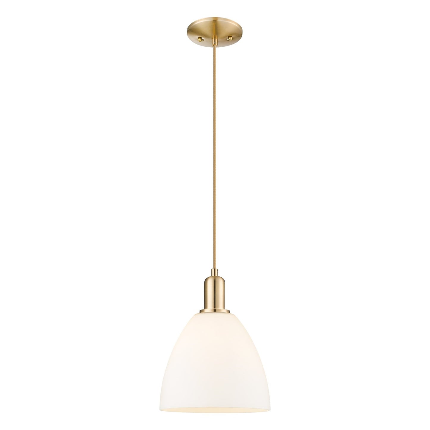 Innovations Bristol 9in 1-Light Mini Pendant | Industrial Champagne Bronze Steel and Matte White Glass | Kitchen Island & Dining | Model 716-1P-CB-GBD-91