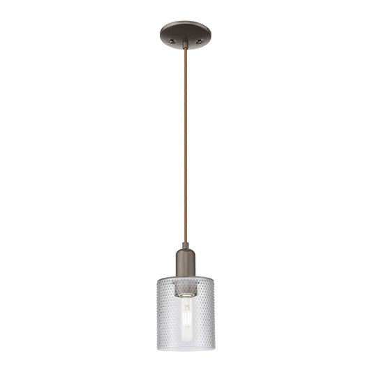 Innovations Cobbleskill 5in 1-Light Mini Pendant | Industrial Oil Rubbed Bronze Steel and Clear Glass | Kitchen Island & Dining | Model 716-1P-OB-G112