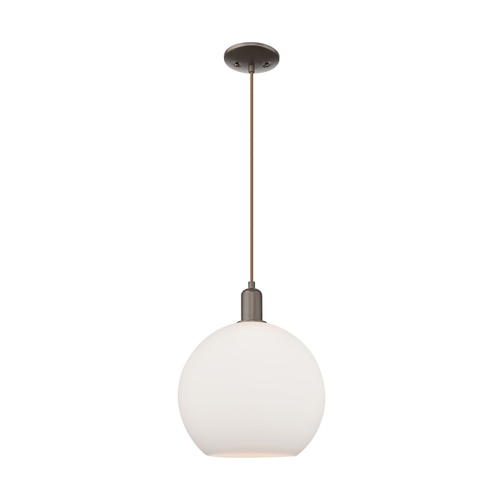 Innovations Athens 12in 1-Light Mini Pendant | Industrial Oil Rubbed Bronze and Matte White Glass | Kitchen Island & Dining Room | Model 716-1P-OB-G121-12